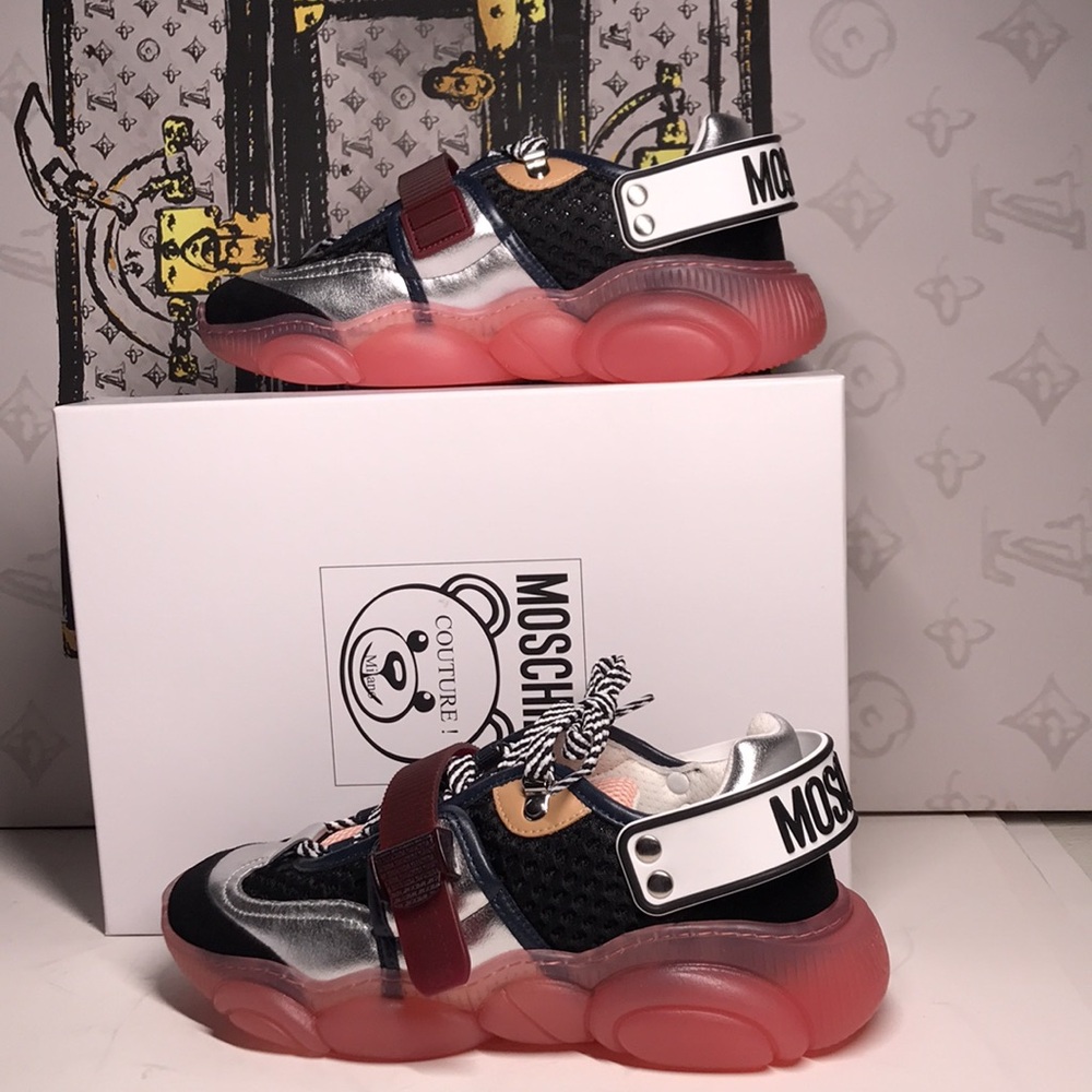 New Authentic Moschino Designer Teddy Bear Track Sneakers – Streetwear Luxury